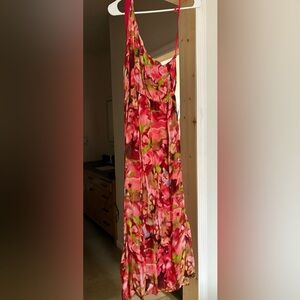 Floral Maxi Dress in Red and Green
